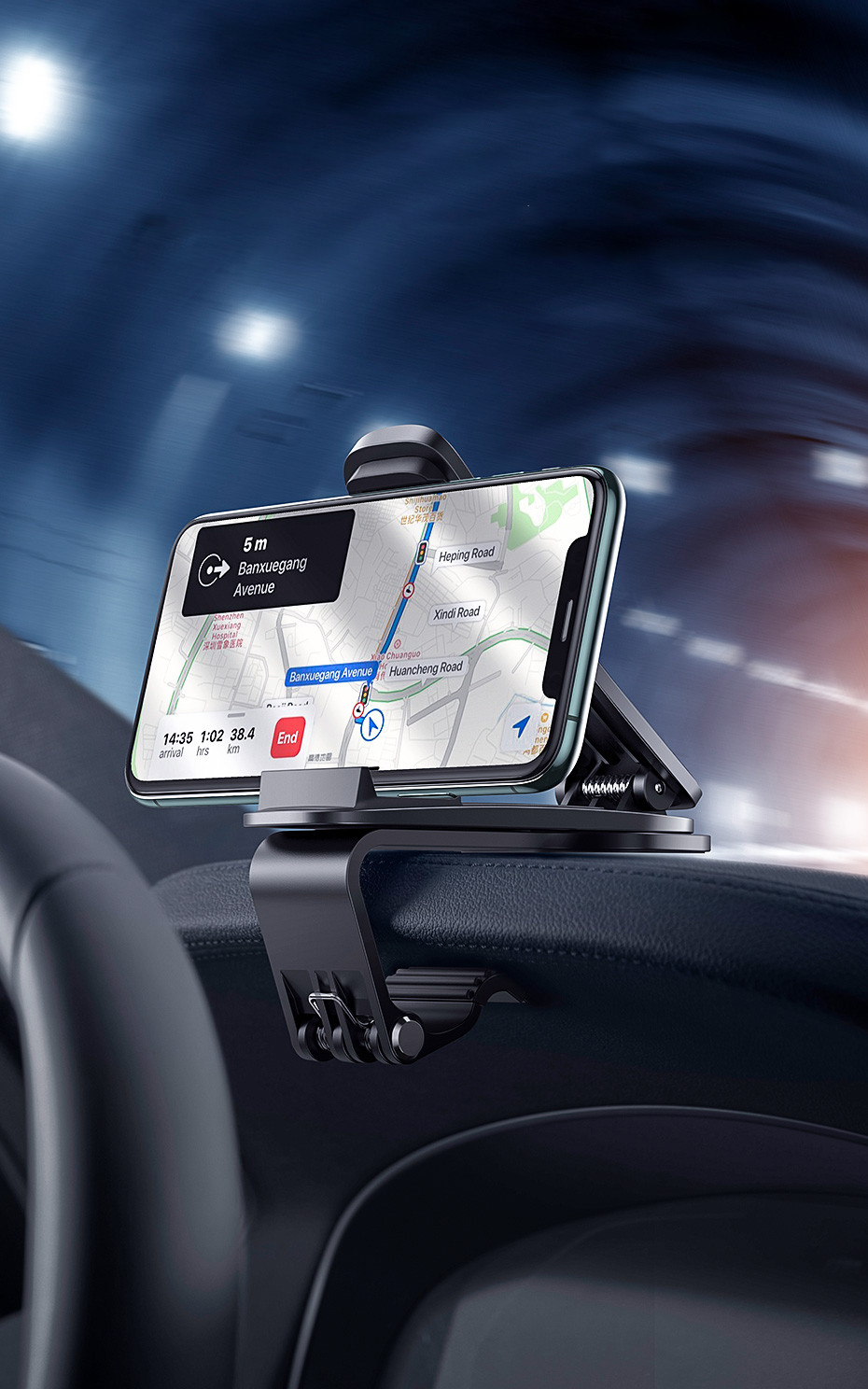 Auto nosač za telefon BASEUS sa štipaljkom sa rotacijom od 360 stepeni