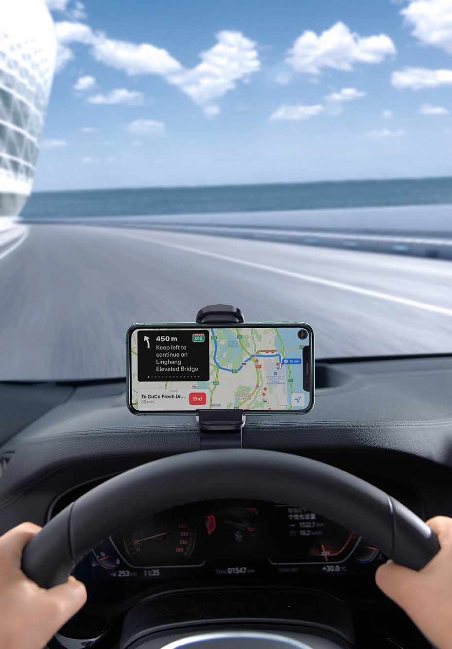 Auto nosač za telefon BASEUS sa štipaljkom kompatibilan sa uređajima do 6,5 inch