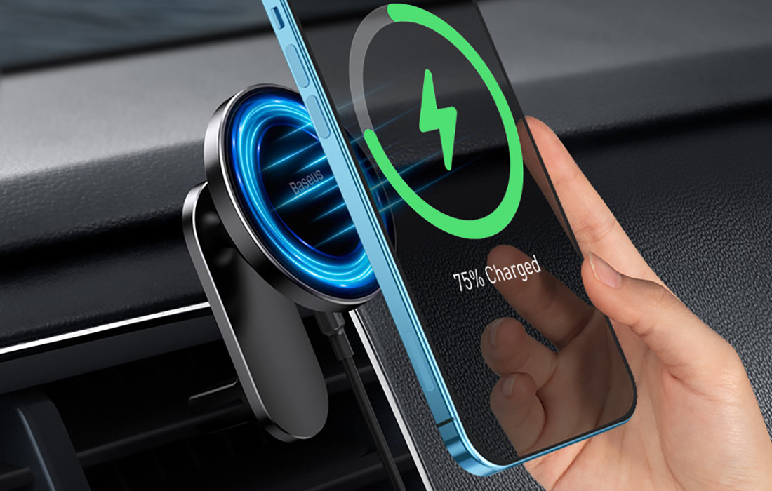 Auto nosač za telefon sa bežičnim punjenjem 15W BASEUS