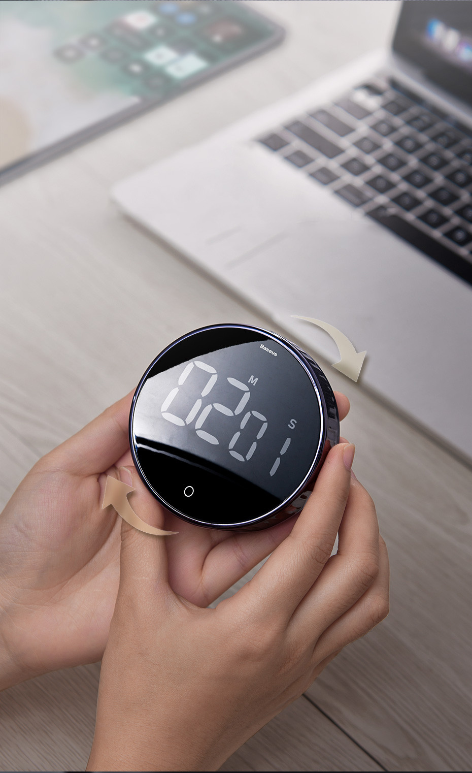 Digitalni rotacioni tajmer sa alarmom i magnetom BASEUS