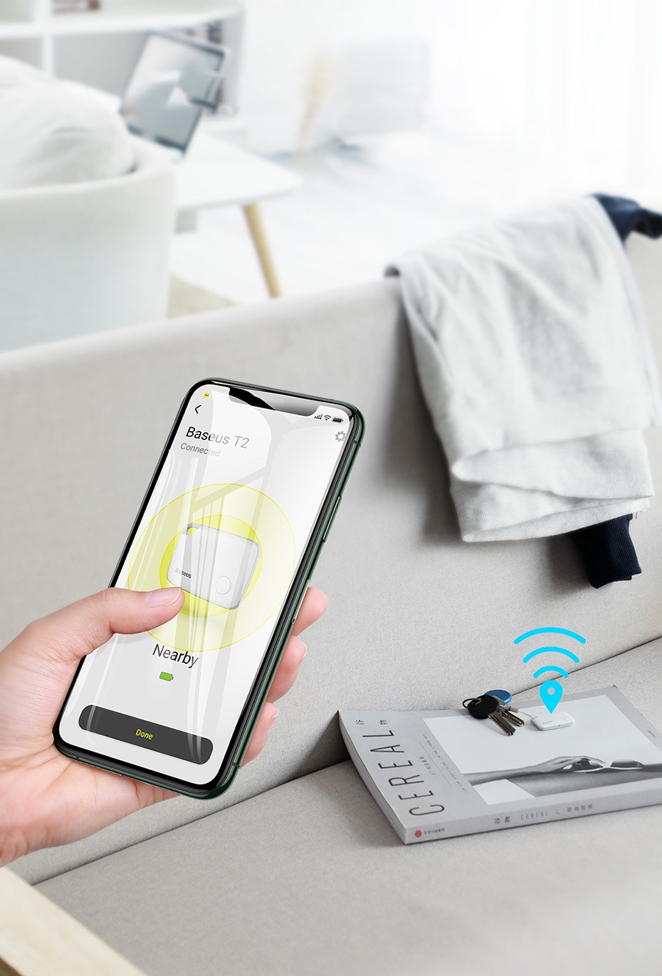 Pametni bluetooth lokator sa alarmom BASEUS T2 brzo i lako se povezuje putem Bluetooth 5.0