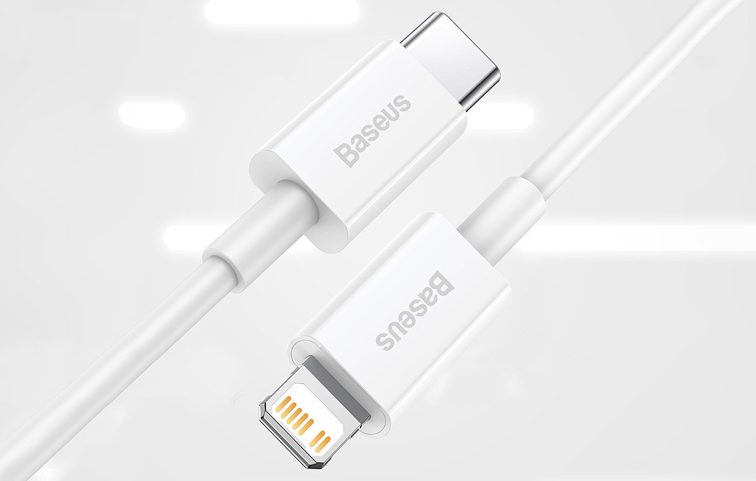 Kabal USB-C na Lightning BASEUS 2m bijeli, čvrst, izdržljiv dizajn