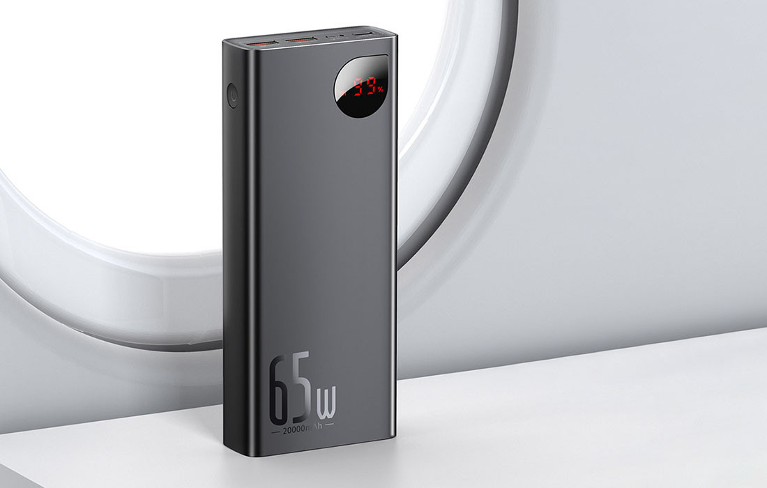 Prijenosni punjač powerbank BASEUS 20.000mAh 65W, elegantan dizajn, LED ekran prikaz baterije