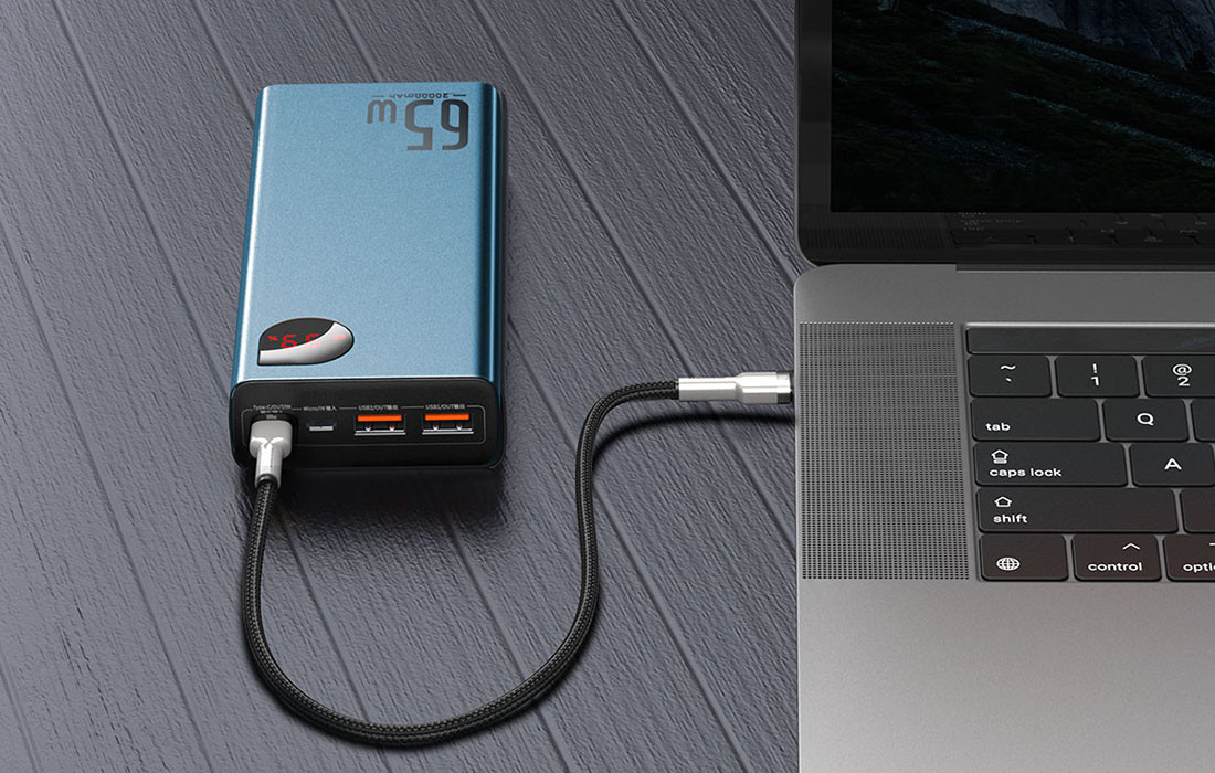 Prijenosni punjač BASEUS 20.000mAh 65W Powerbank, 4 porta ulaza
