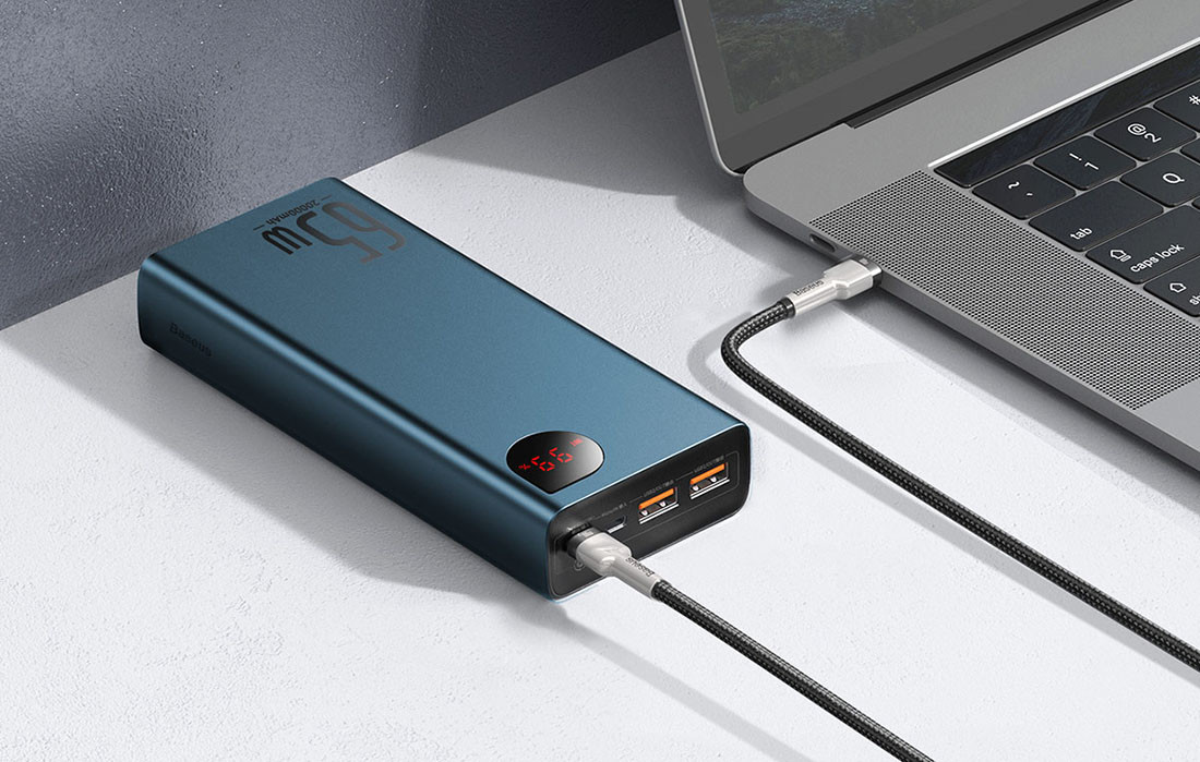 Prijenosni punjač BASEUS 20.000mAh 65W Powerbank, punjenje laptopa