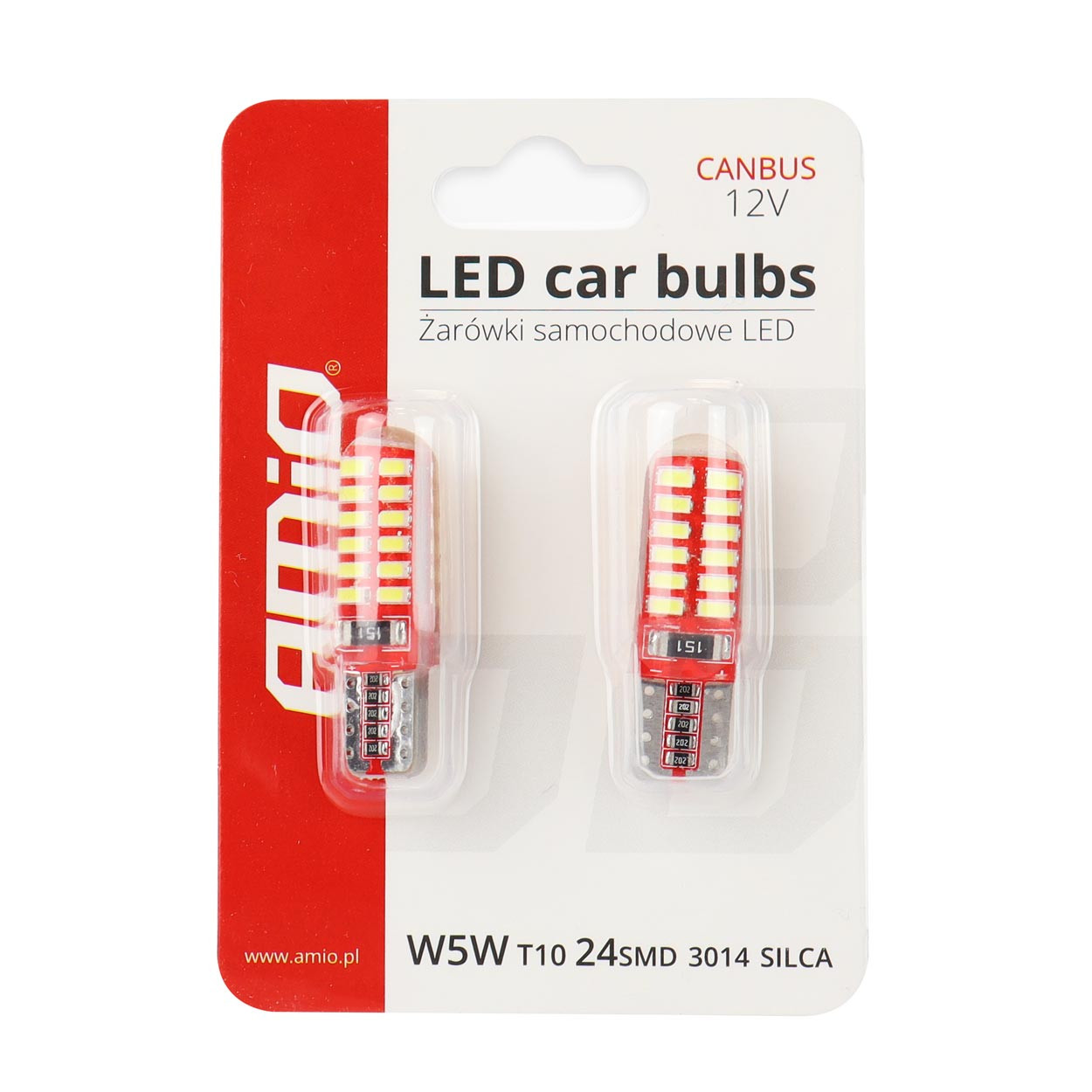 Auto sijalica CANBUS 24SMD T10E W5W LED 12V AMIO