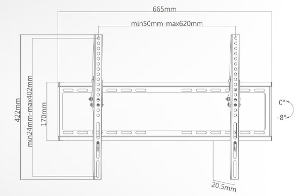 Fiksni nosač za TV 37-70" 35kg SUPERIOR SUPSTV015