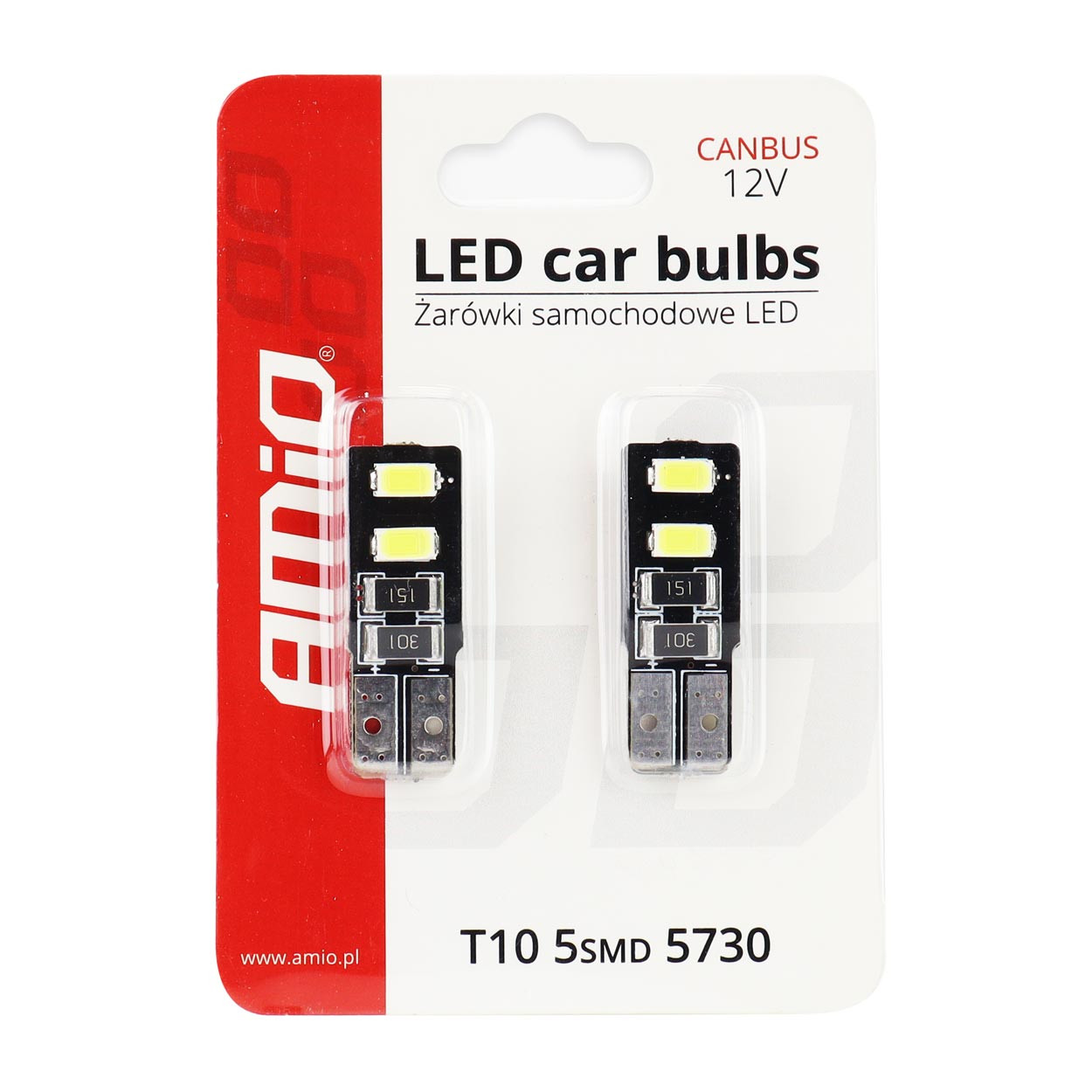 Auto sijalica 4SMD T10 W5W LED 6500K AMIO