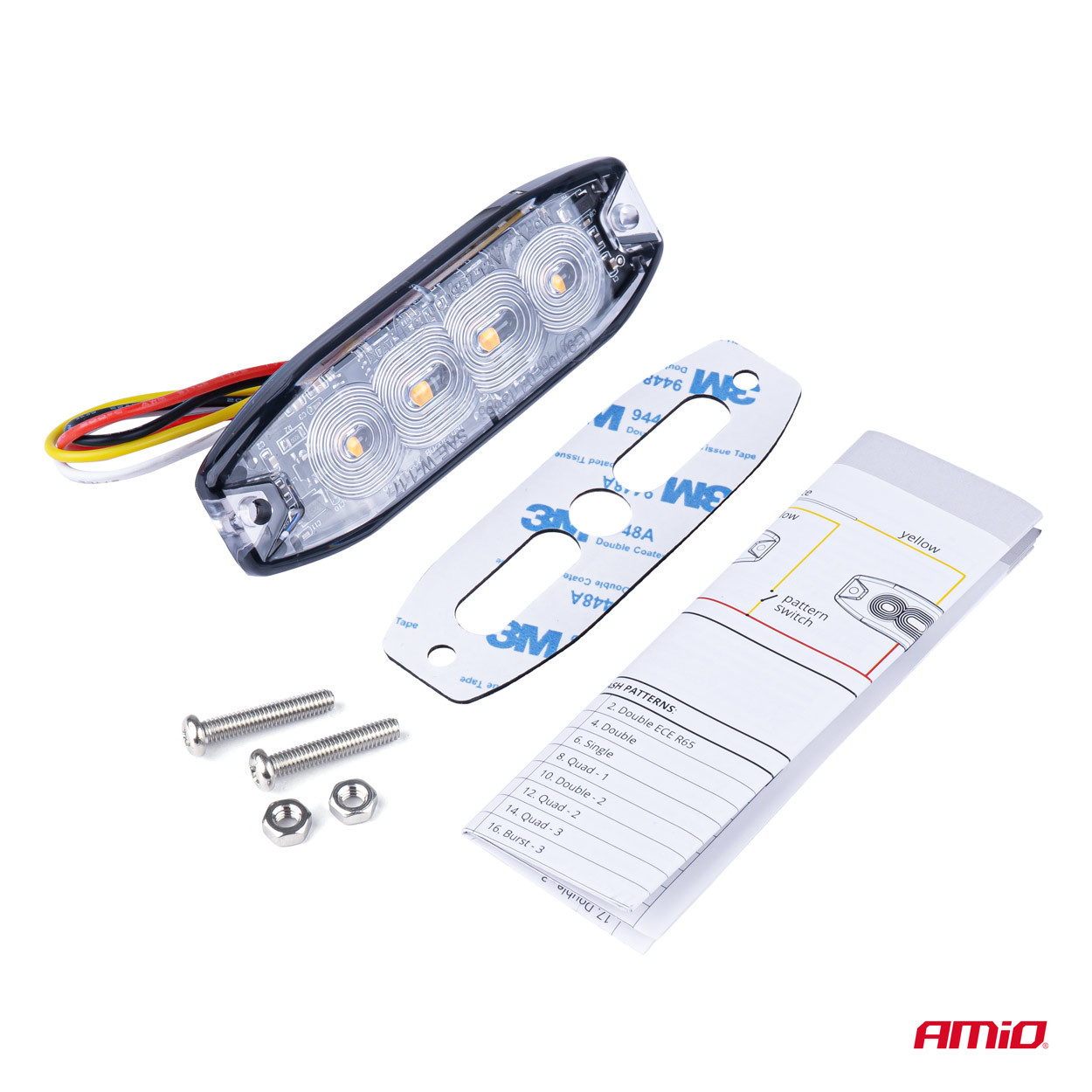 LED blinker AMIO 4x3W 12/24V IP65