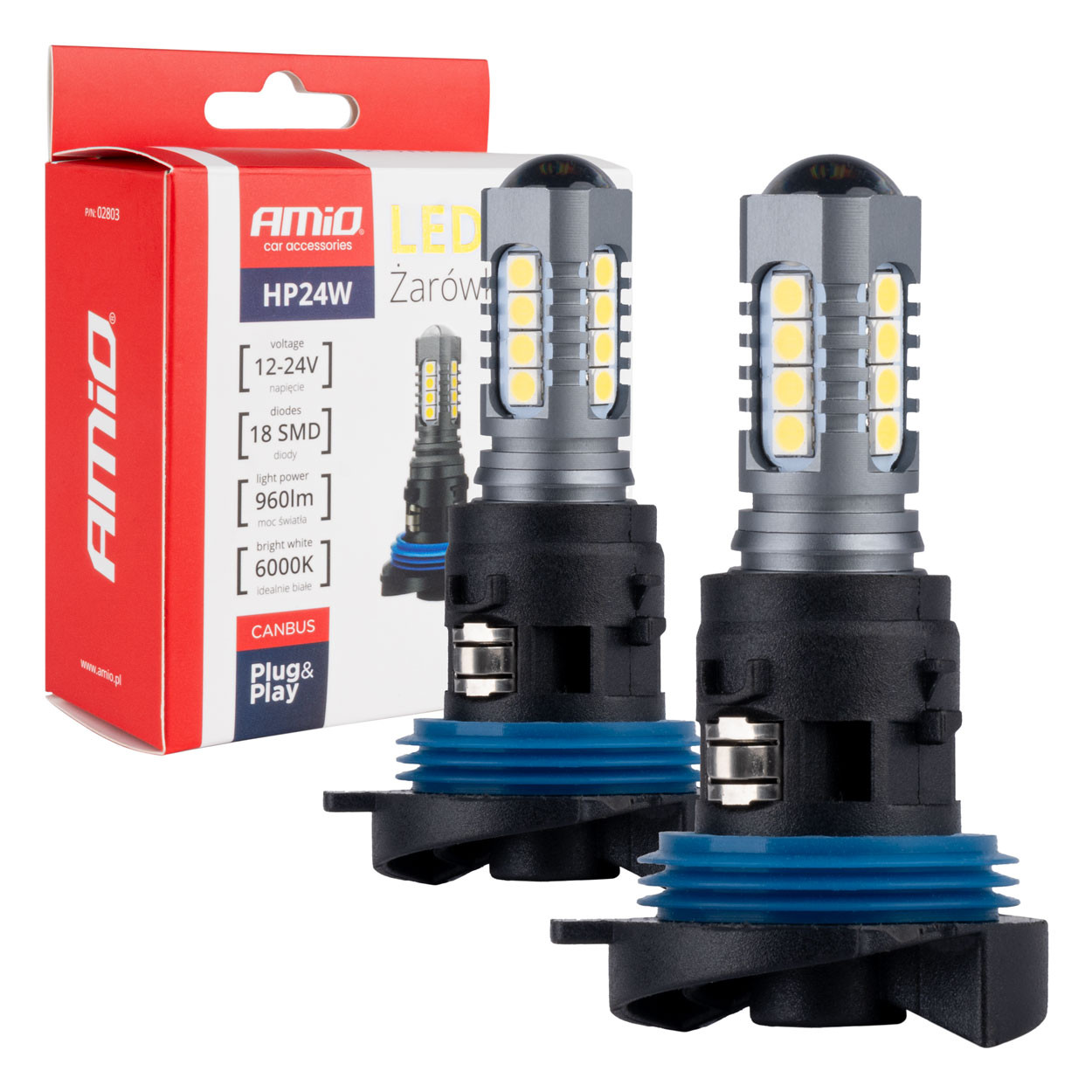 Auto sijalica 3030 18SMD HP24W LED CanBus AMIO