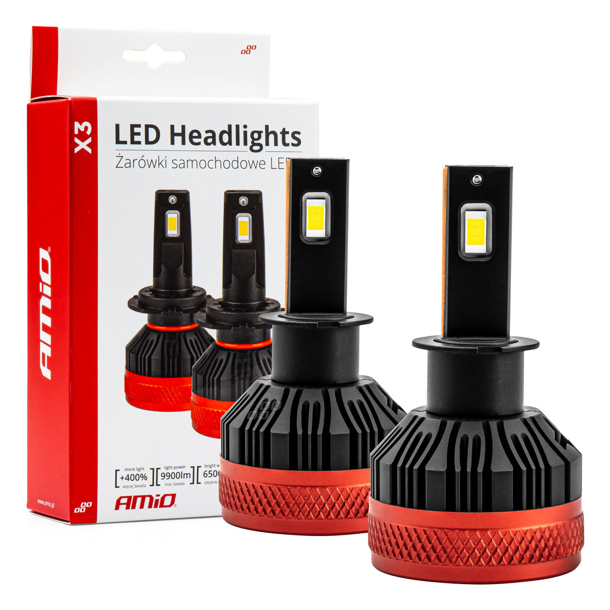 Auto sijalica H3 LED X3 LED 6500K AMIO