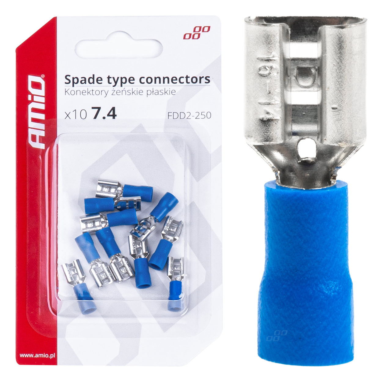 Završna ravna stopica 7.4mm AMIO plava SET 10/1