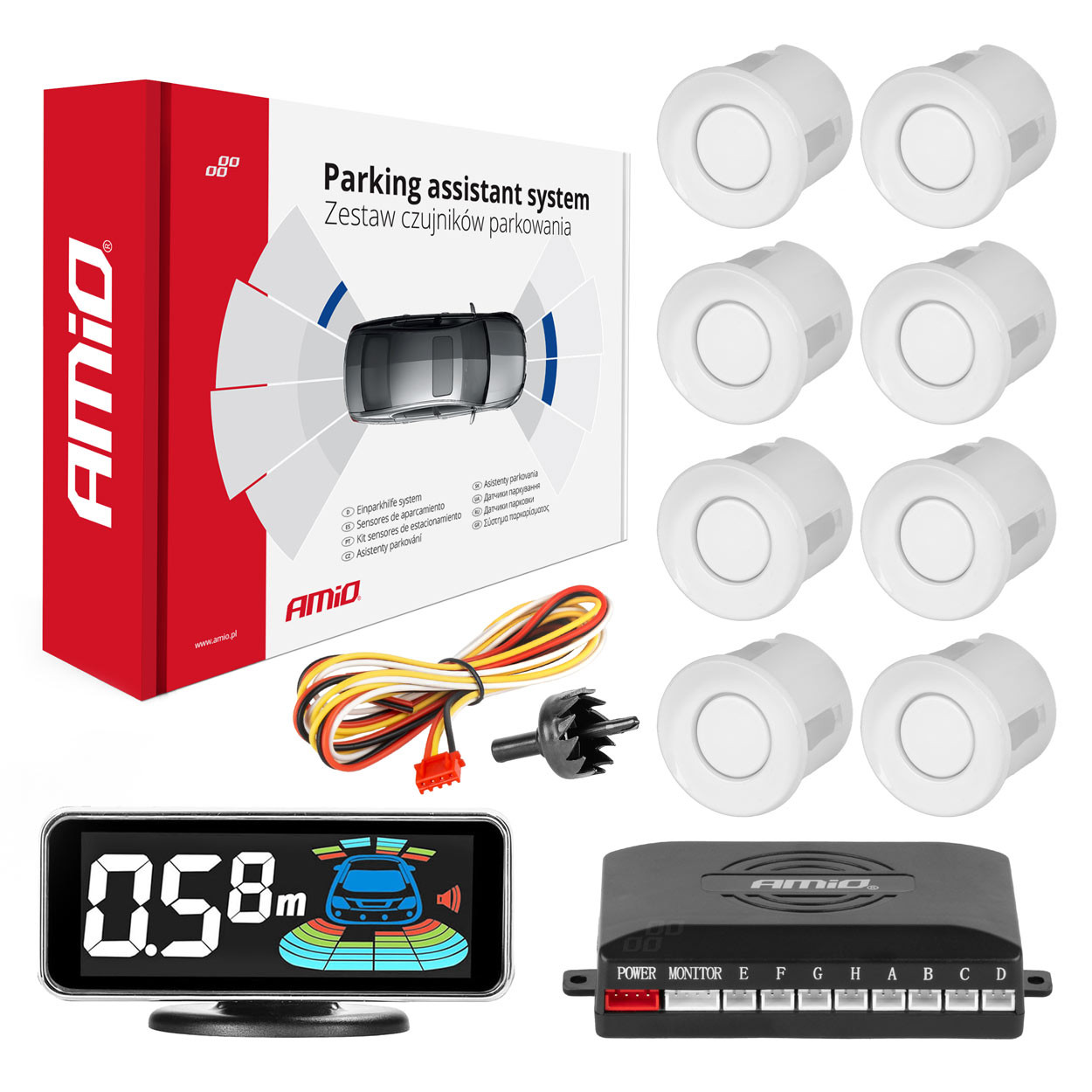 Set parking senzora 8/1 sa 3D LED displejom AMIO