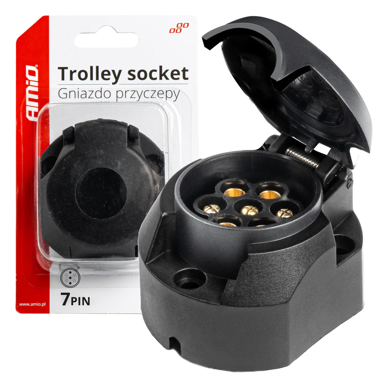 Adapter za auto prikolicu sa poklopcem AMIO 7PIN