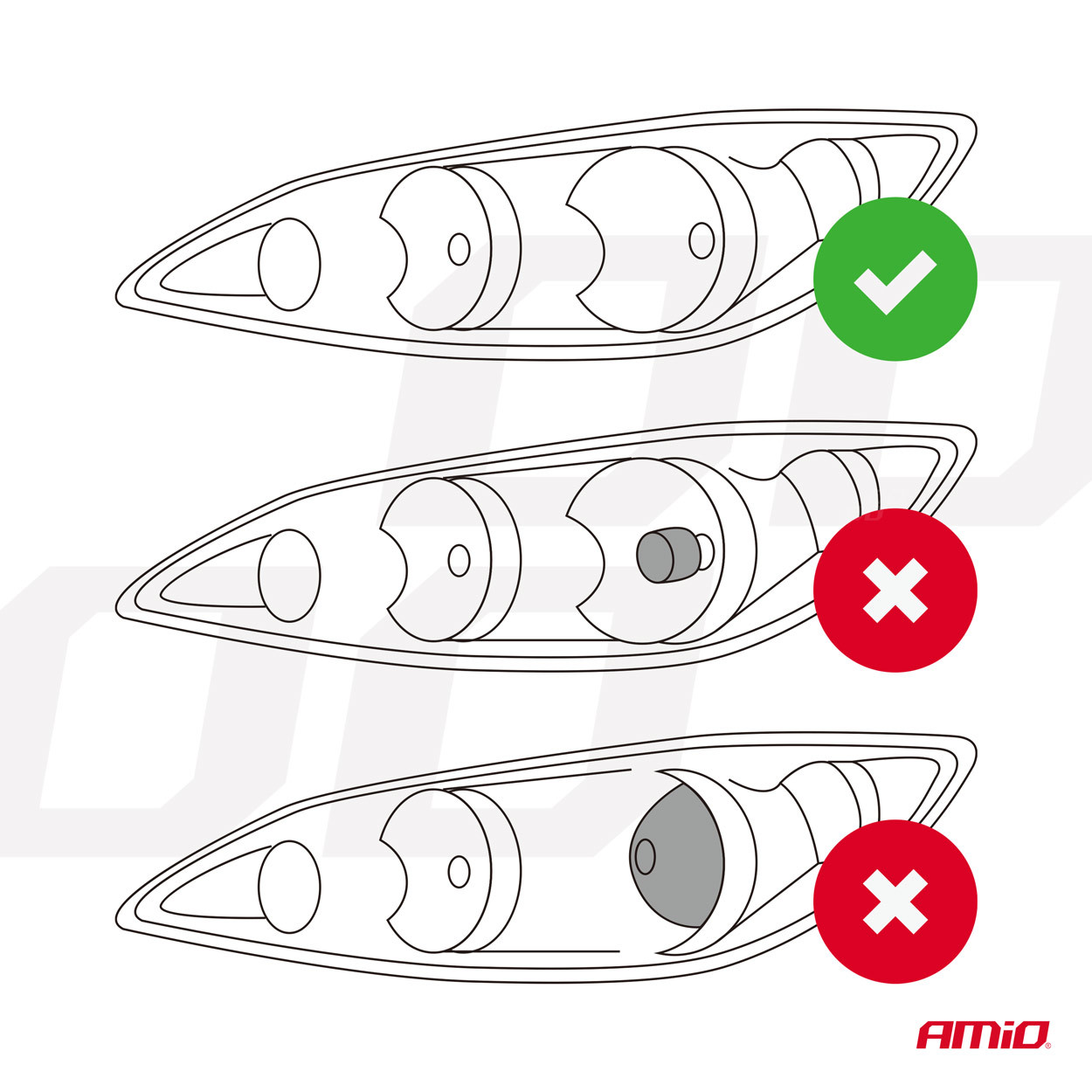 Auto sijalica H4 sa sočivom LED 5000K AMIO