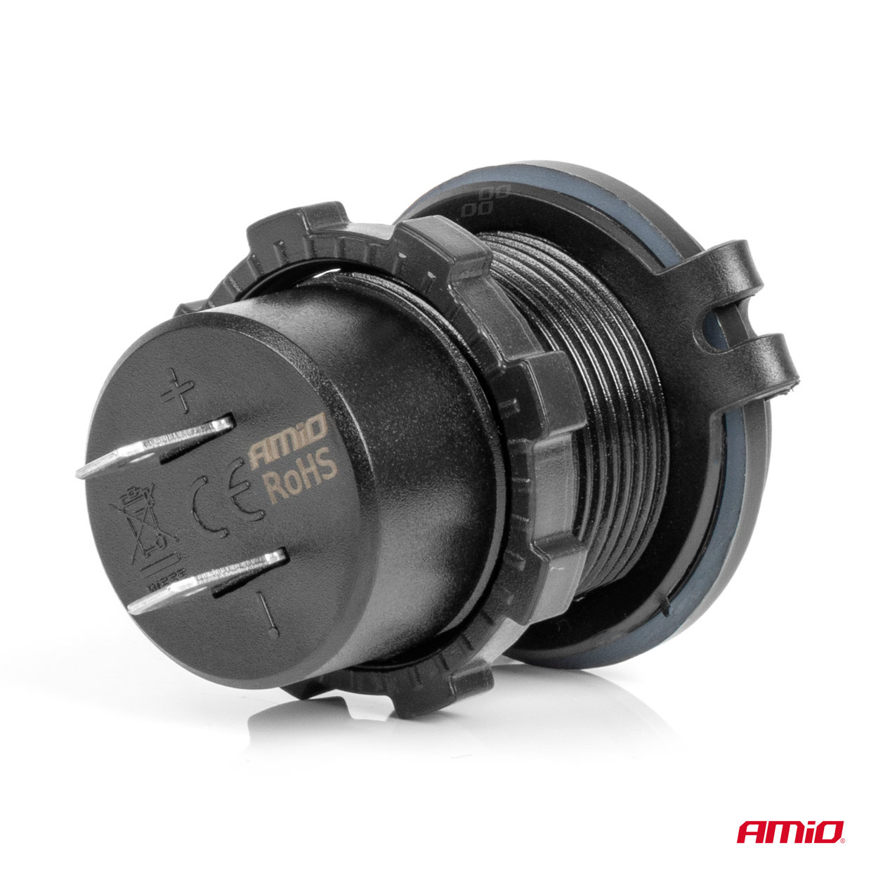 Vodootporni punjač sa prekidačem 1xUSB-C 1xUSB-A AMIO