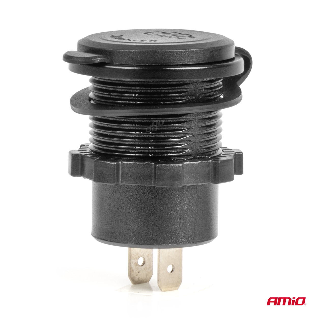 Ugradbeni auto upaljač sa voltmetrom 1xUSB-A 1xUSB-C 3.0 12-24V AMIO