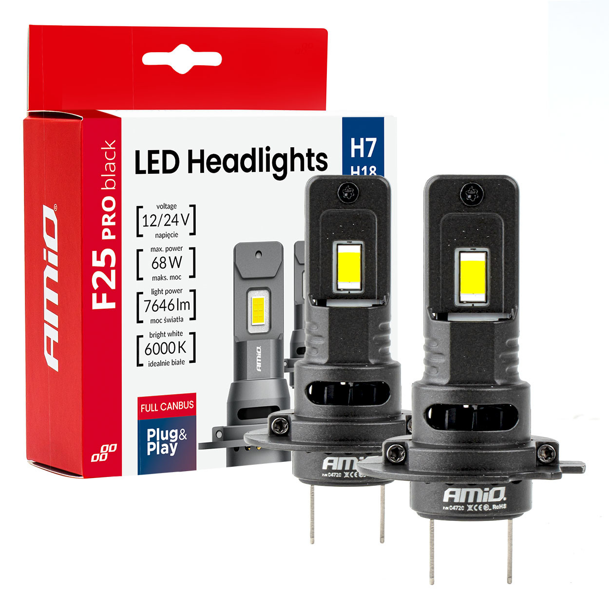 Auto sijalica H7 H18 LED F25 Pro Full Canbus AMIO