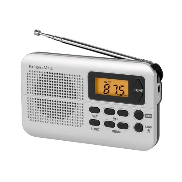 Džepni prenosivi radio AM/FM KM0819 3V sivi