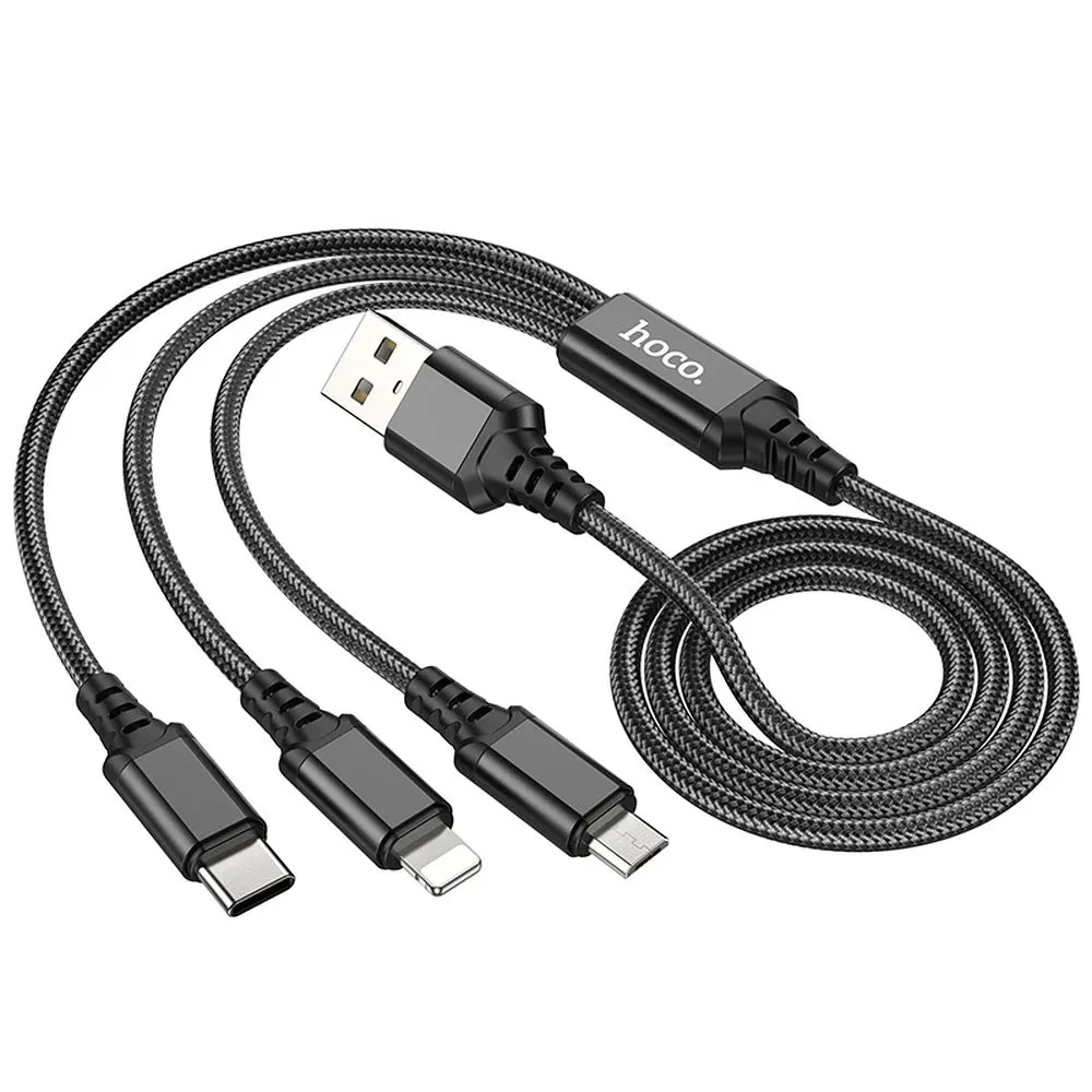 Kabal USB-A na Lightning USB-C Micro USB HOCO 3u1 1m