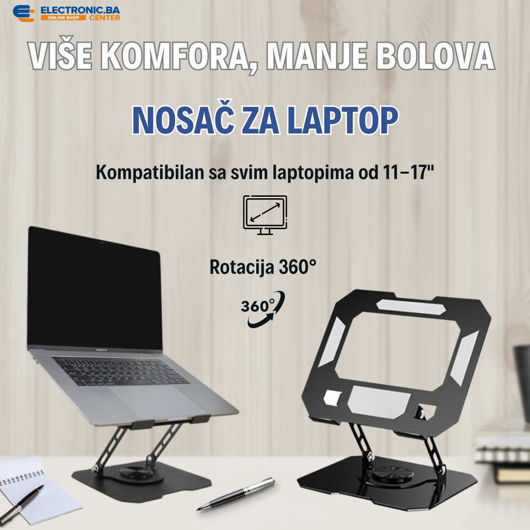 Podesivi nosač za laptop sa rotacijom 360