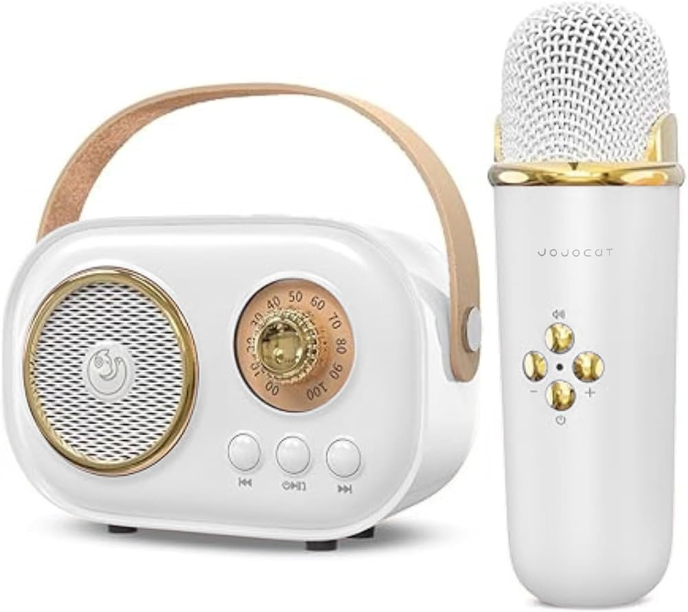 Mini karaoke radio zvučnik sa mikrofonom JOJOCUT C20 bijeli