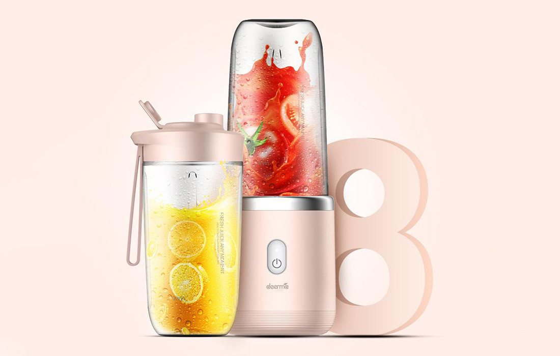 Prijenosni moćni blender DEERMA Juice NU05 rozi