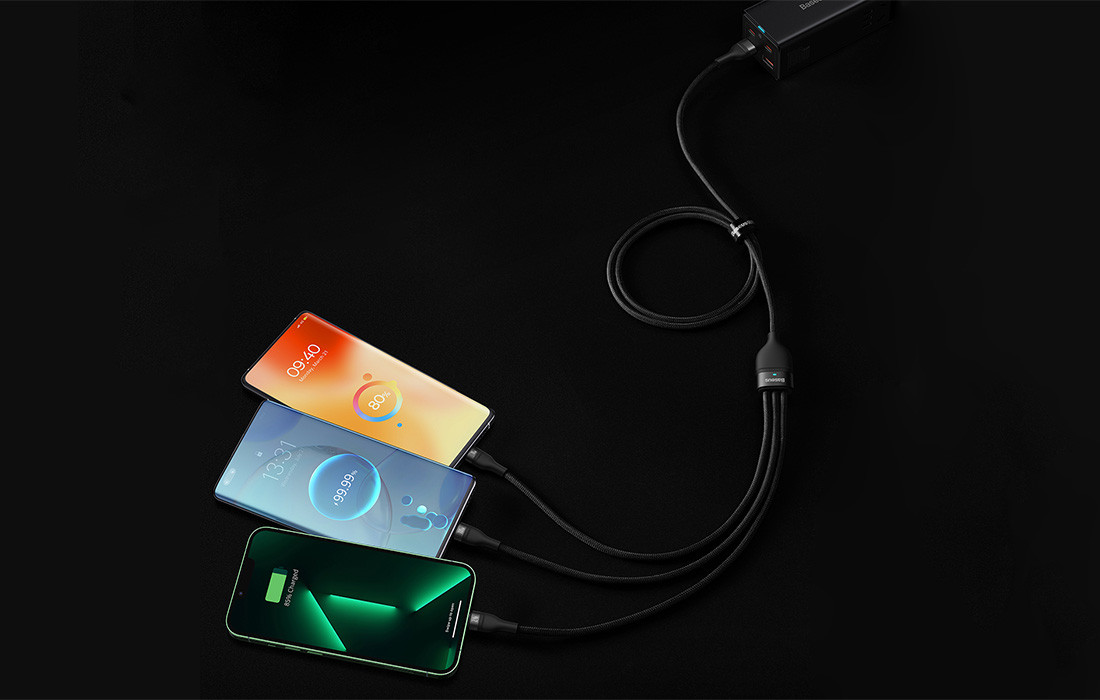 Kabal USB-A na USB-C Micro Lightning BASEUS 3u1 1.2m punite 3 uređaja istovremeno