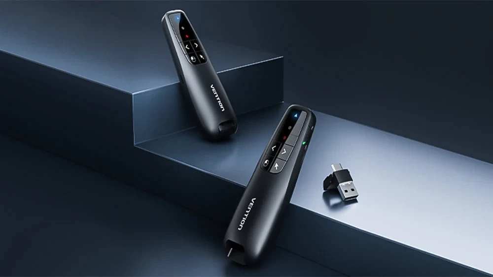 Bežični laserski prezenter sa AirMouse funkcijom VENTION crni