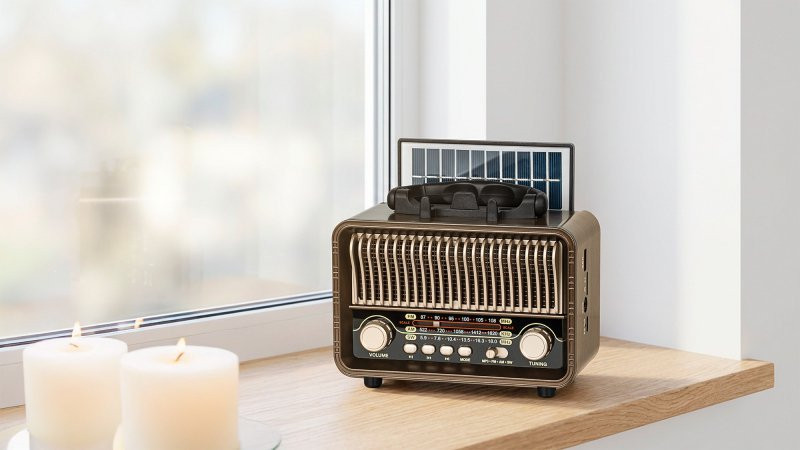 Prijenosni solarni bluetooth FM radio sa nosačem za mobitel KRUGER&MATZ KM0832