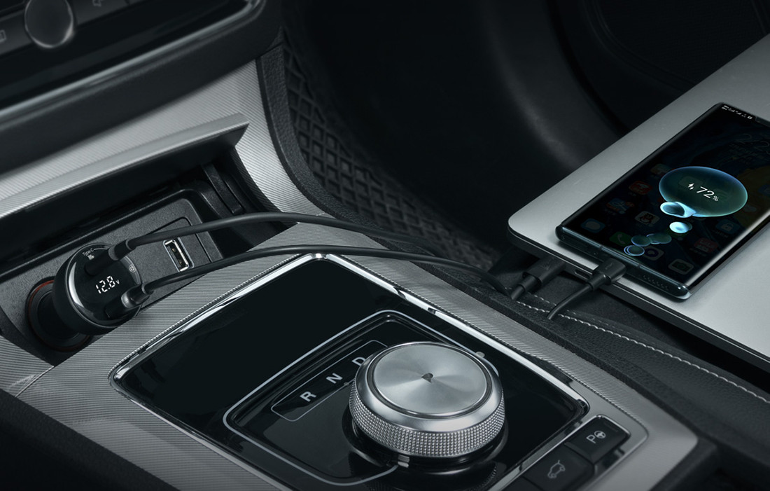 Auto punjač sa displejom i USB-C kablom 100W BASEUS Supreme