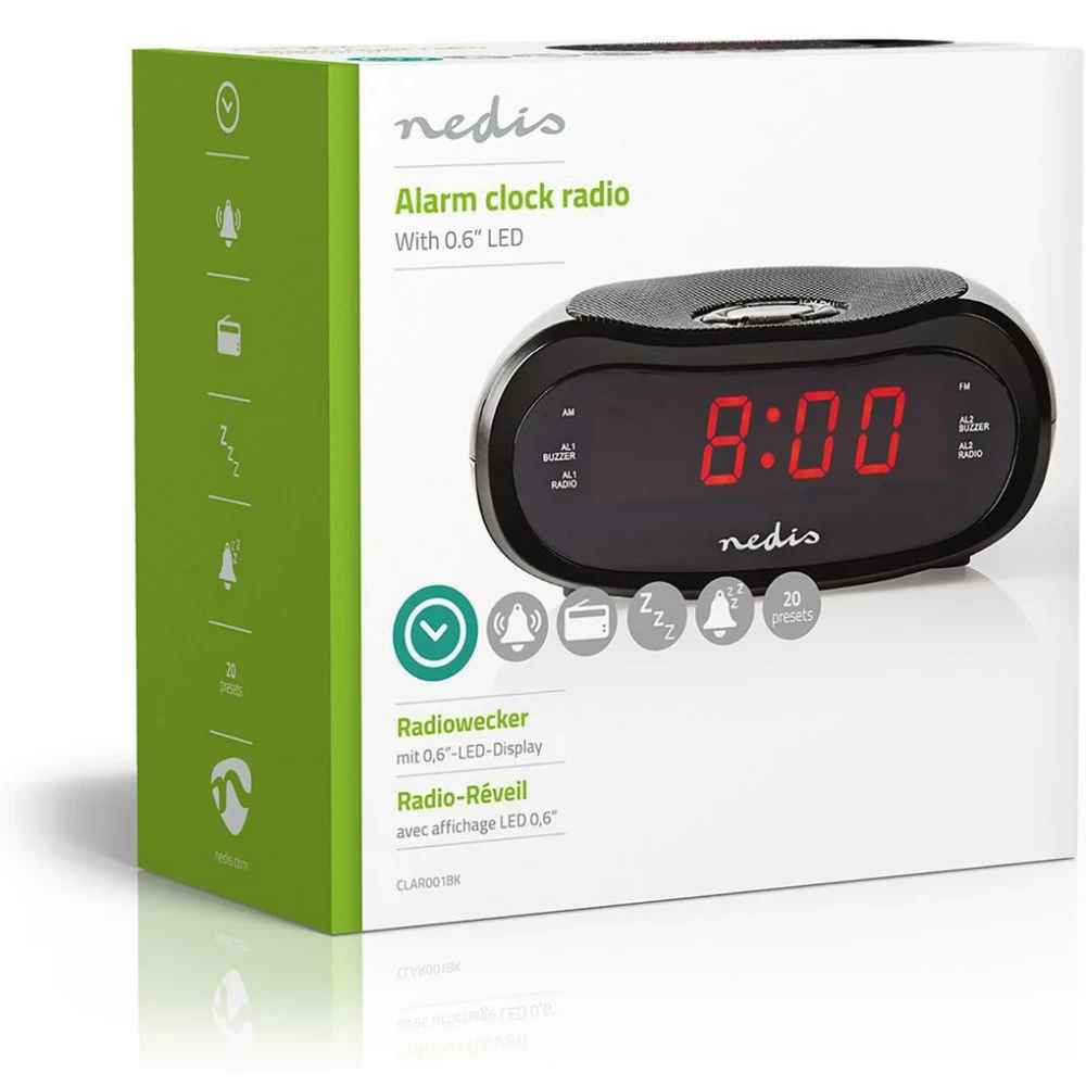 Digitalni sat sa alarmom FM radiom i LED displejom