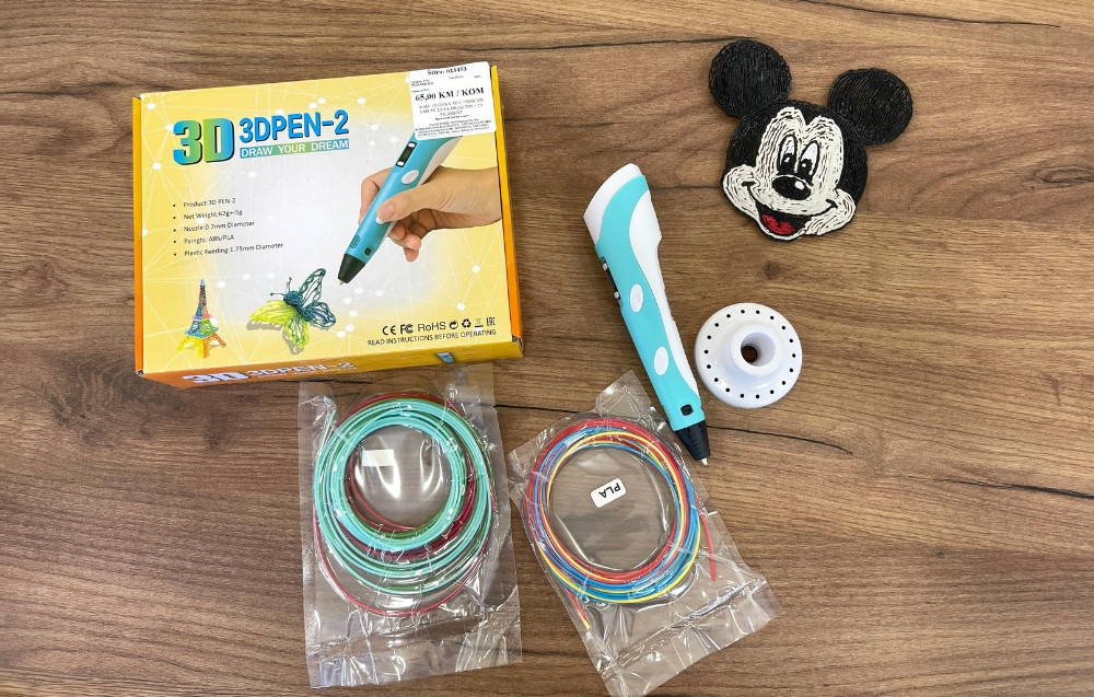 Kreativna punjiva 3D olovka sa filamentima i držačem