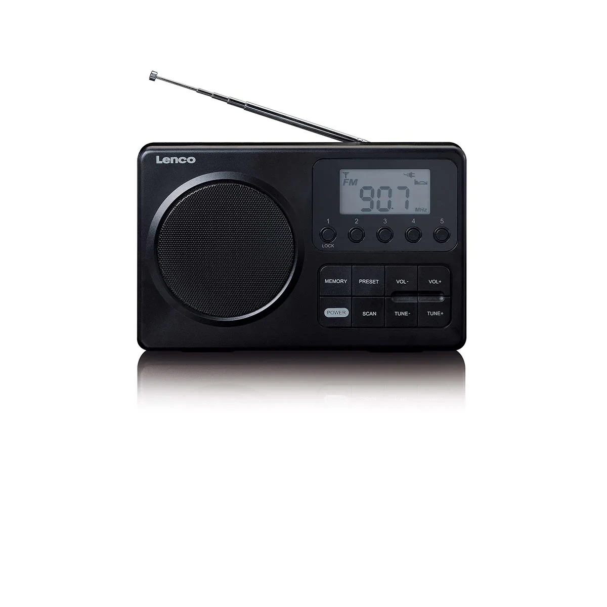 Prijenosni FM radio sa LCD ekranom LENCO MPR-035BK crni