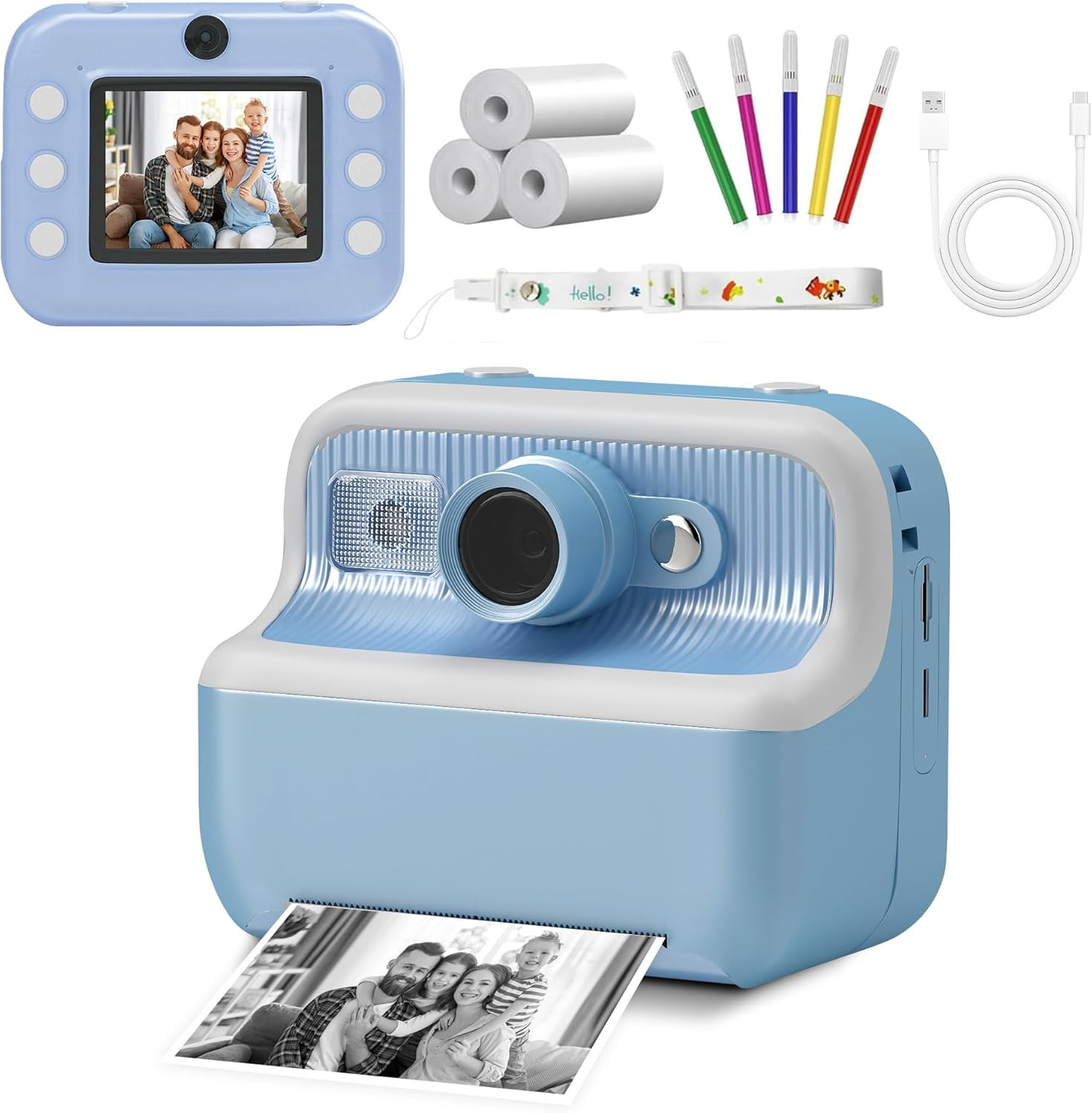 Dječiji fotoaparat sa instant printerom plavi