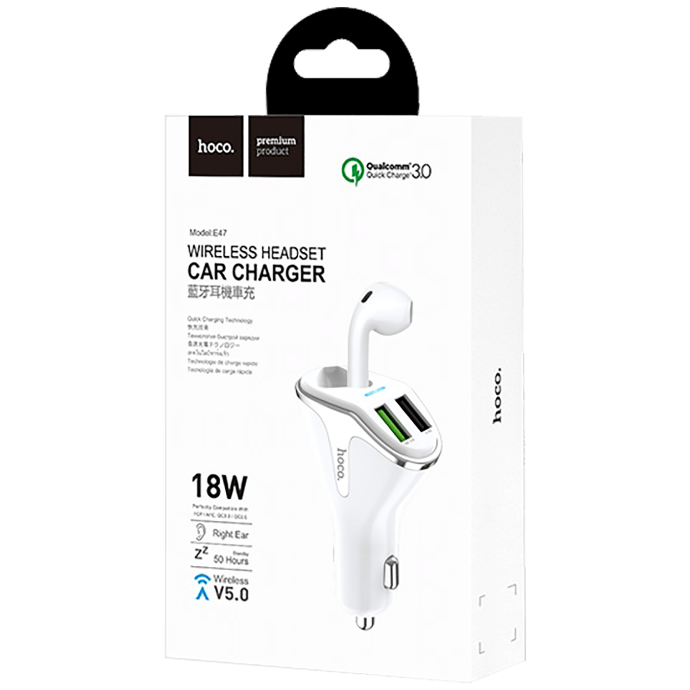 Auto punjač 2XUSB-A sa bežičnom slušalicom HOCO E27