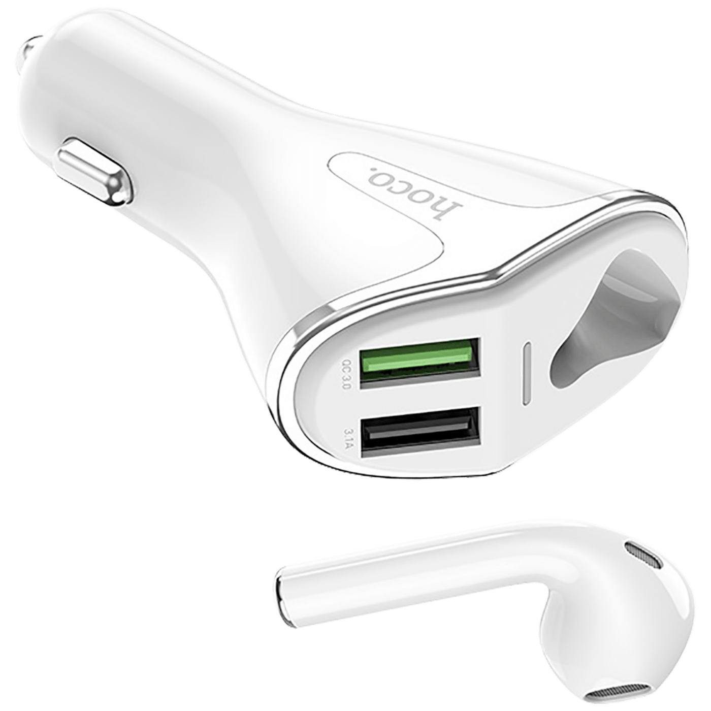 Auto punjač 2XUSB-A sa bežičnom slušalicom HOCO E27