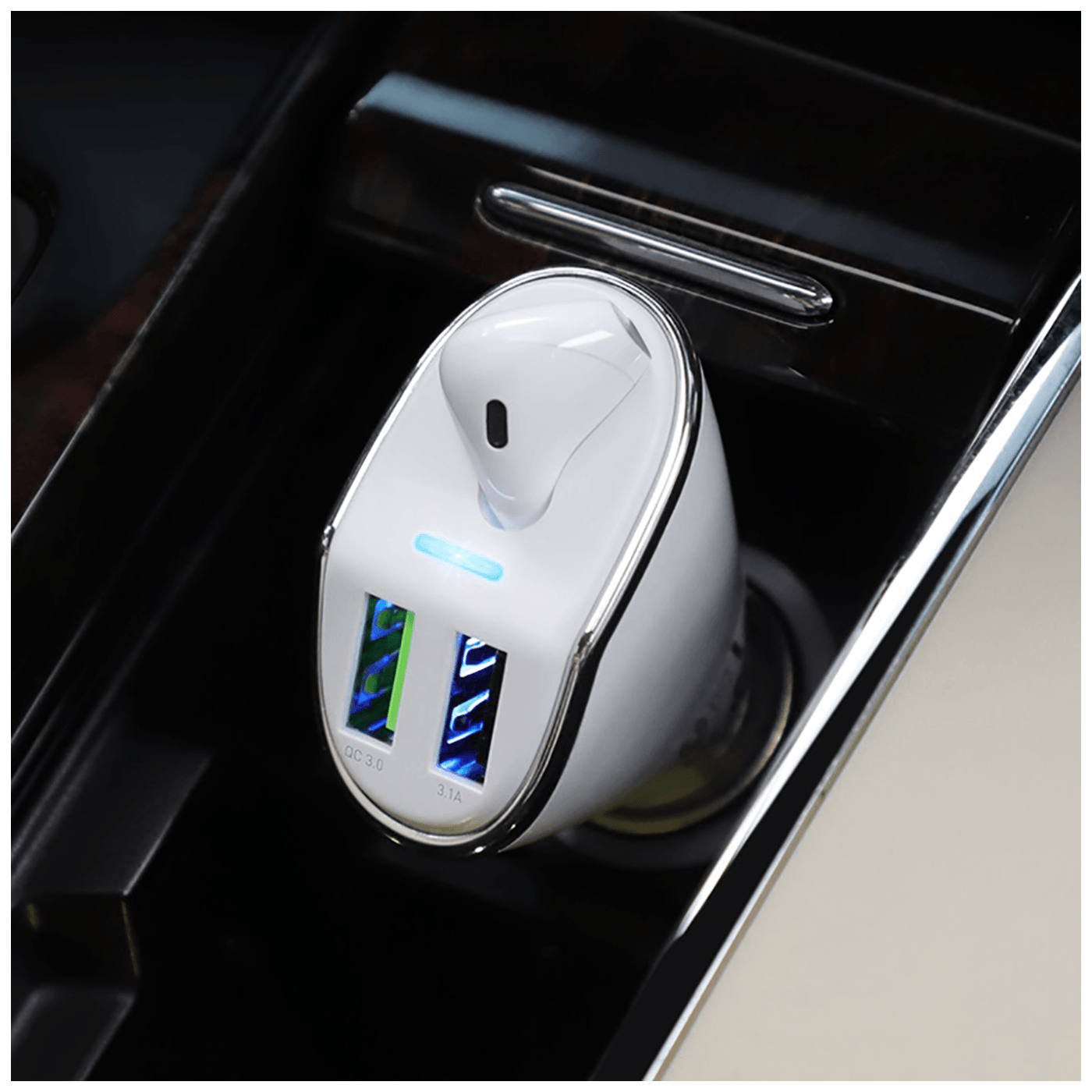 Auto punjač 2XUSB-A sa bežičnom slušalicom HOCO E27