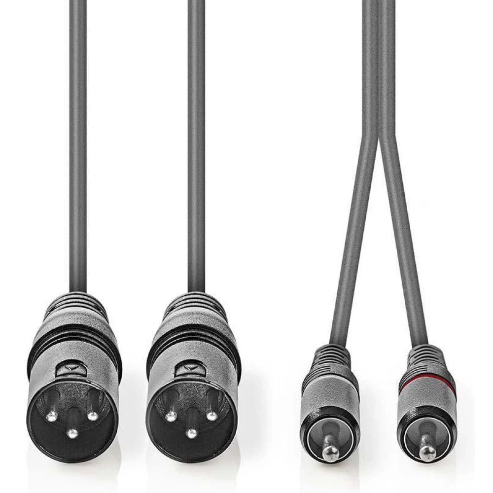 Audio kabal 2x XLR 3PIN na 2x RCA 3m NEDIS COTH15210GY30
