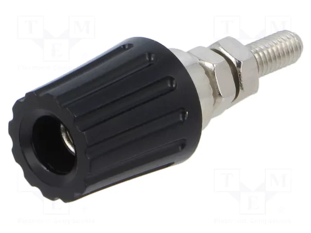 Banana konektor ženski ugradni 4mm PK110 crni