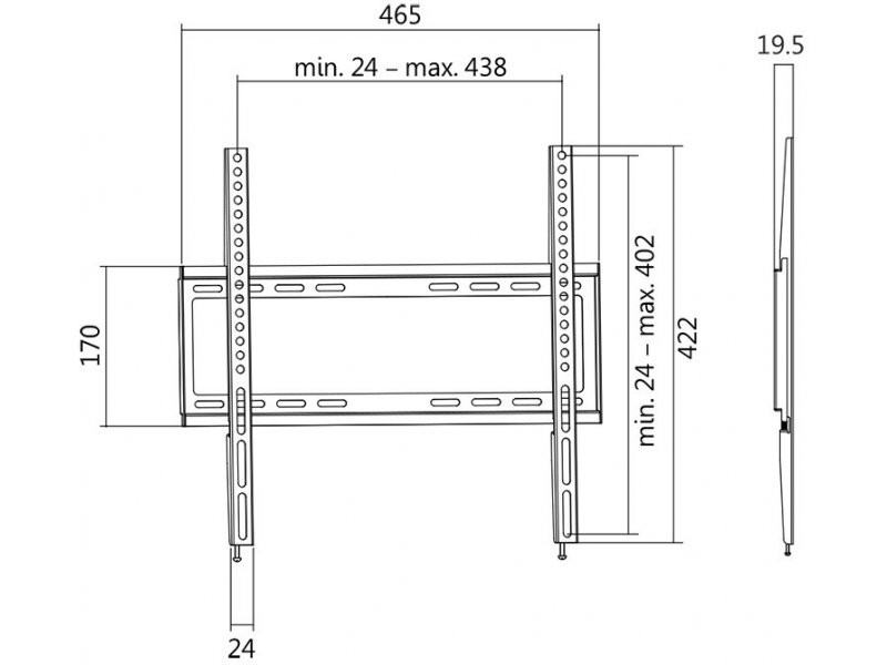 Fiksni nosač za TV 32" - 55" 35kg LOGILINK BP0009