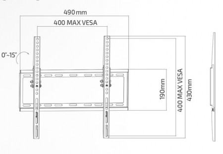 Ultra tanki zidni fiksni nosač za TV sa nagibom 32" 55" 35kg SUPERIOR SUPSTV005