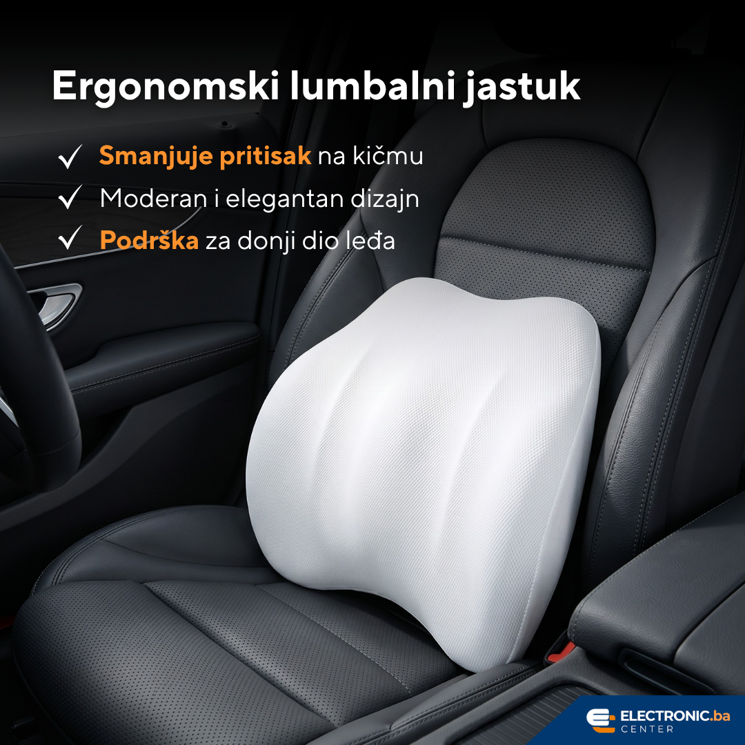 Ergonomski lumbalni jastuk za leđa BASEUS bijeli