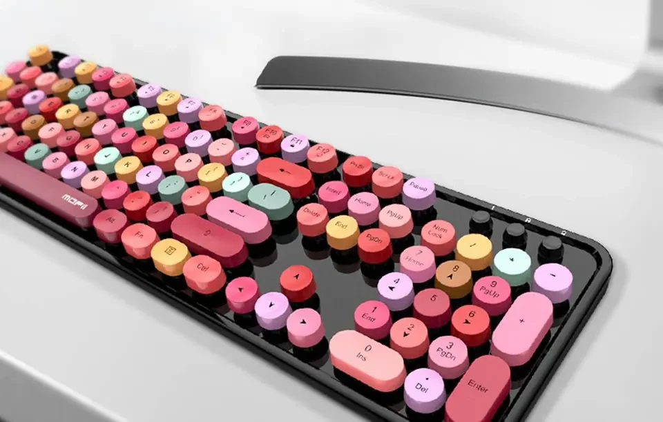 Retro set bežična tastatura i miš MOFII Sweet crno crvena