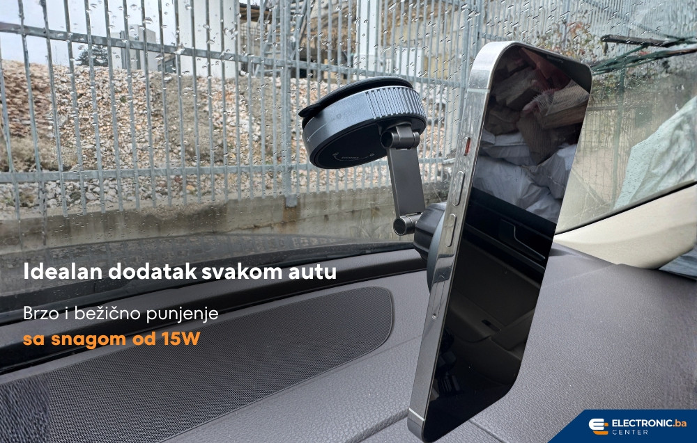 Magnetni rotacijski auto nosač sa MagSafe punjenjem za telefon i RGB svijetlom K5