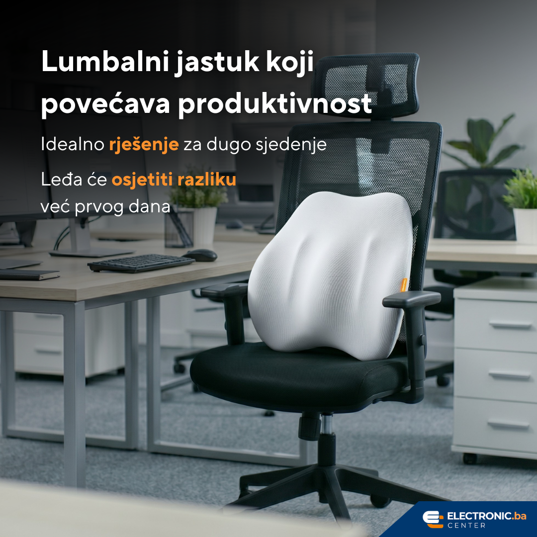 Ergonomski lumbalni jastuk za leđa BASEUS bijeli