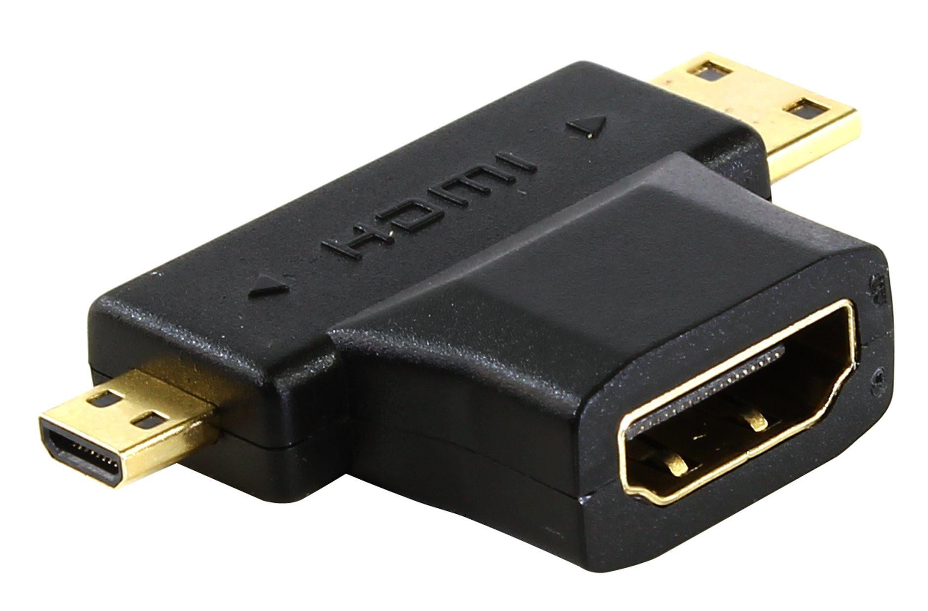 Adapter HDMI ženski na Mini C i Micro D muški