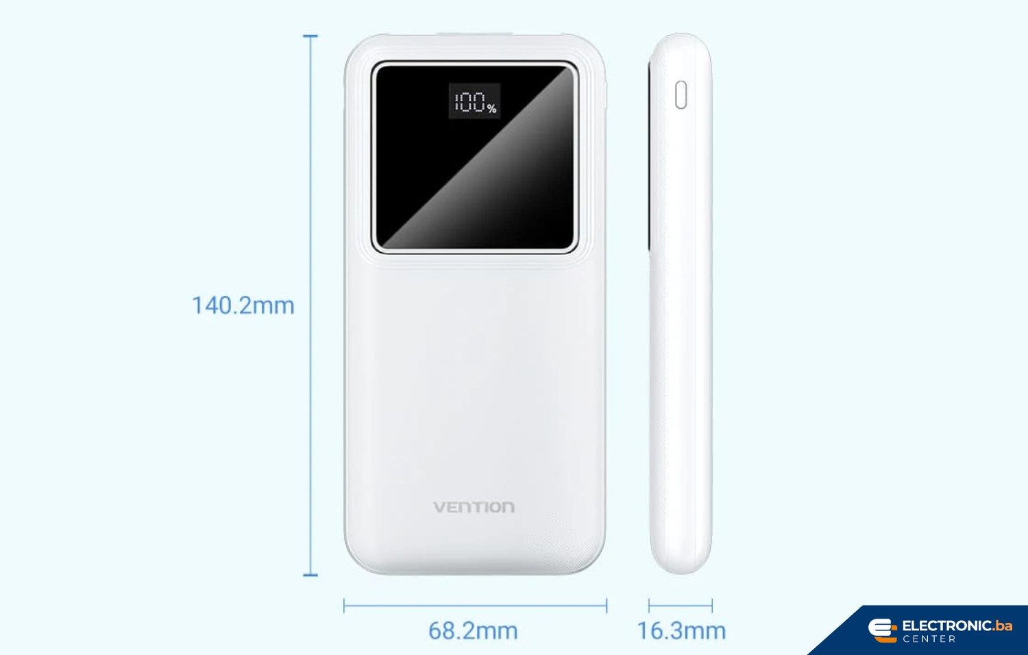 Premium prijenosni punjač powerbank sa displejom VENTION 22.5W 10000mAh bijeli