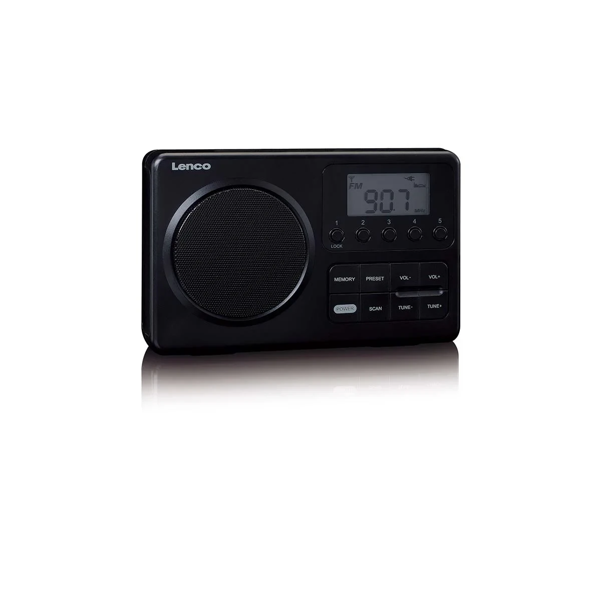 Prijenosni FM radio sa LCD ekranom LENCO MPR-035BK crni