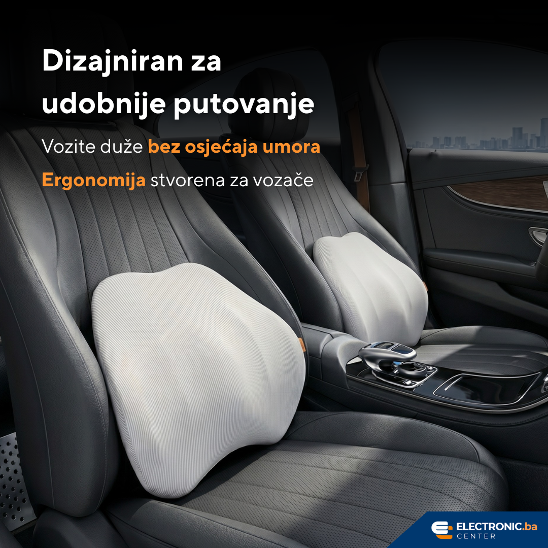 Ergonomski lumbalni jastuk za leđa BASEUS bijeli